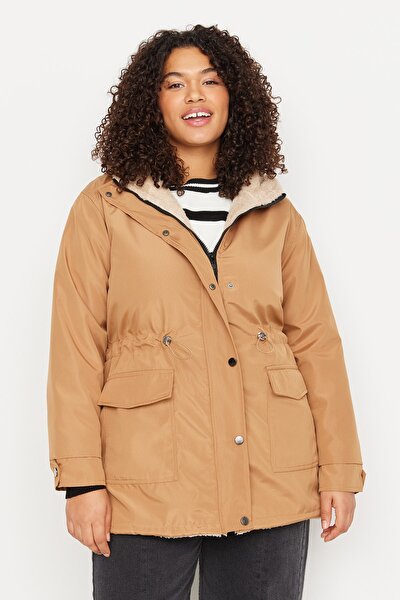 Plus Size Winterjacket - Brown - Parka