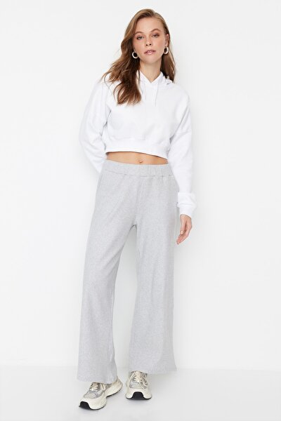 Sweatpants - Gray - Wide leg