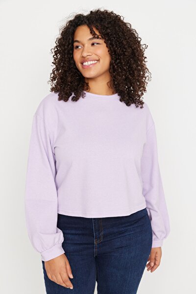 Plus Size Sweatshirt - Purple - Regular fit