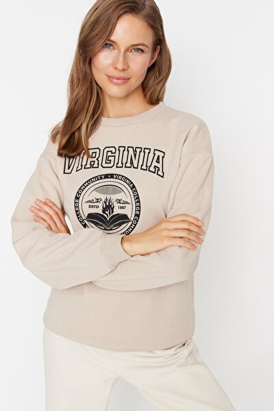 Sweatshirt - Beige - Relaxed Fit