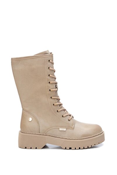 Stiefelette - Beige - Flacher Absatz