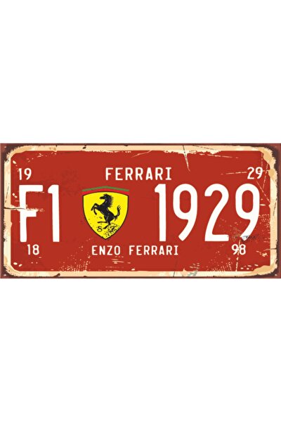 F1 Ferrari Mini Retro Ahşap Poster