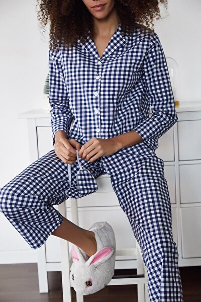 Pyjama - Dunkelblau - Kariert