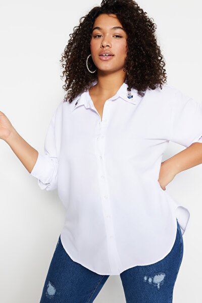Plus Size Shirt - White - Oversize