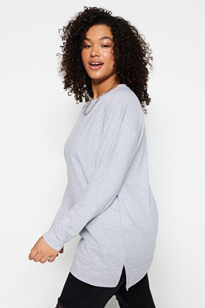 Plus Size Sweatshirt - Gray - Regular fit