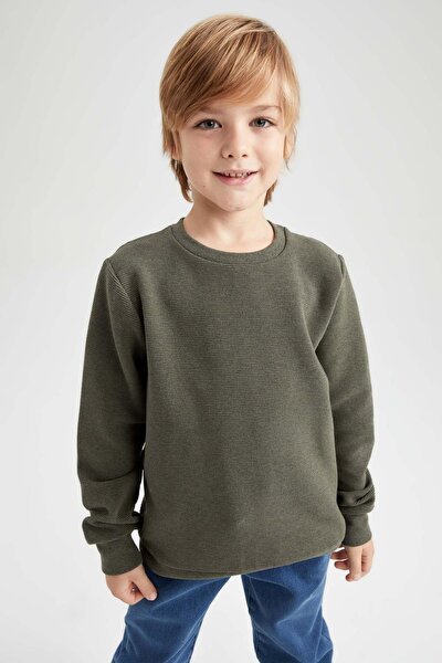 Sweatshirt - Khaki - Regular Fit