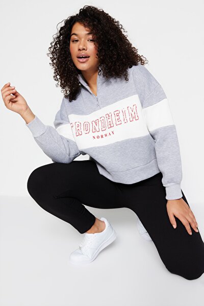 Plus Size Sweatshirt - Gray - Regular fit