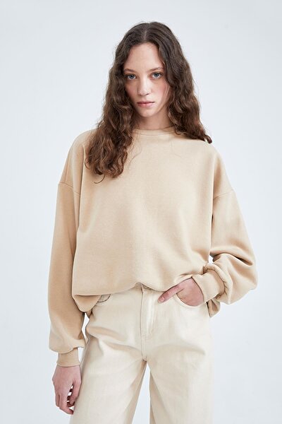Sweatshirt - Beige - Oversized