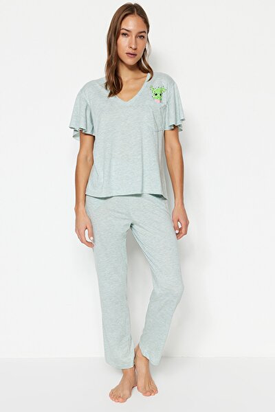 Pyjama - Grün - Unifarben