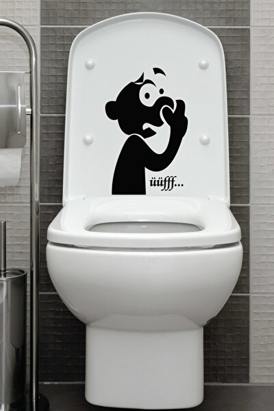 Komik Uff Koku Dekoratif Klozet Banyo Sticker
