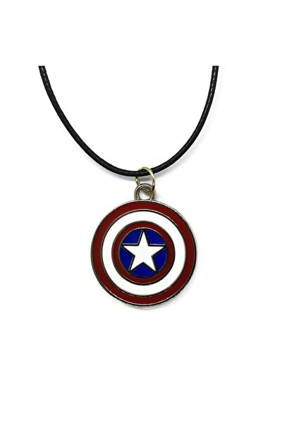 Kaptan Amerika Kalkan Avengers Suni Deri Ipli Metal Kolye