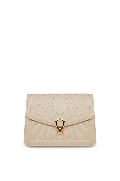 Umhängetasche - Beige - Unifarben