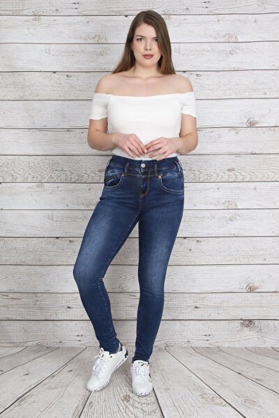Plus Size Pants - Navy blue - Skinny