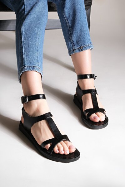 Sandalette - Schwarz - Flacher Absatz