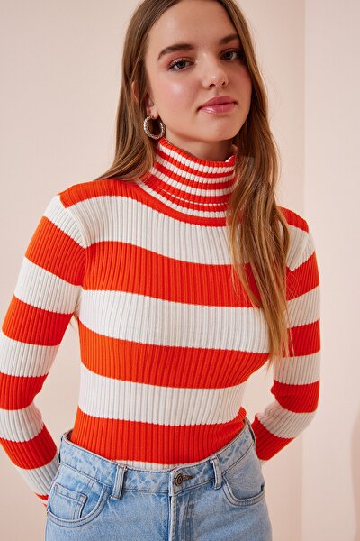 Pullover - Orange - Figurbetont