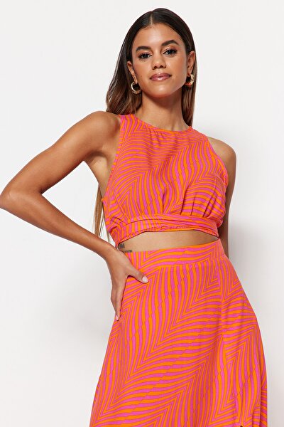 Blouse - Orange - Fitted