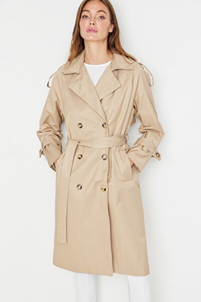 Trench Coat - Beige - Double-breasted