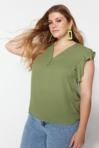 Plus Size Blouse - Green - Regular fit