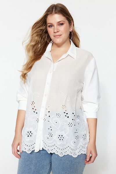 Plus Size Shirt - White - Regular fit