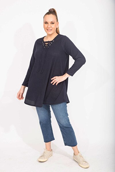 Plus Size Tunic - Navy blue - Regular fit