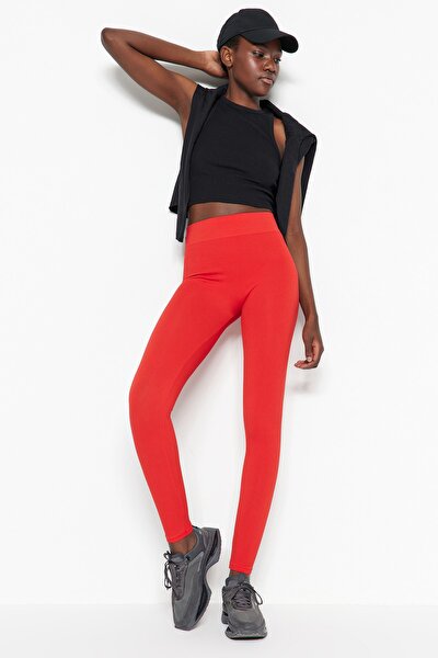 Sports Leggings - Red - High Waist