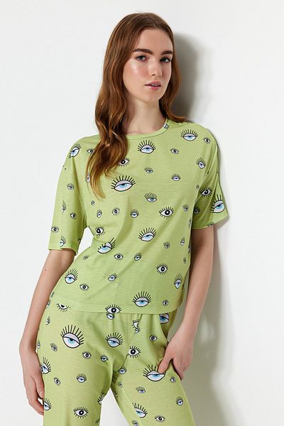 Pajama Set - Green - Landscape print