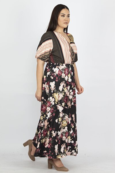 Plus Size Dress - Multicolored - A-line