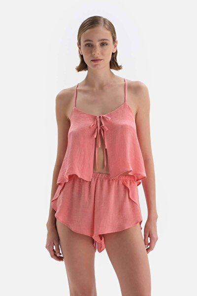 Pyjamaoberteil - Rosa - Unifarben