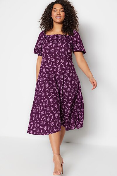 Plus Size Dress - Purple - A-line
