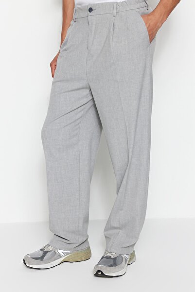 Pants - Gray - Wide leg