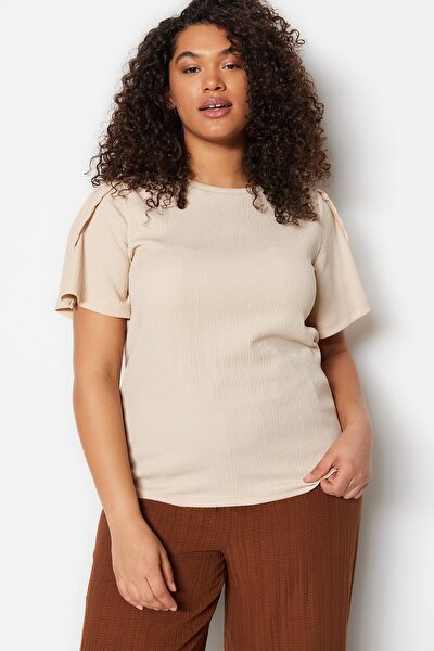Plus Size Blouse - Beige - Regular fit