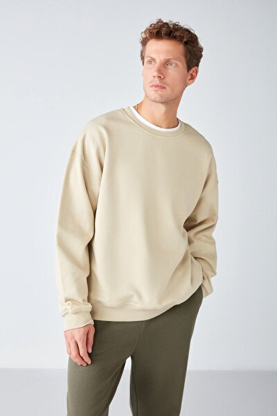 Sweatshirt - Beige - Oversized