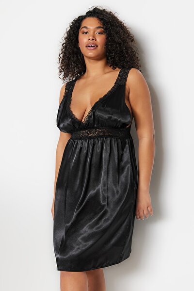 Plus Size Nightgown - Black - Basic