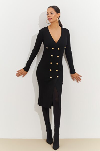 Dress - Black - Wrapover