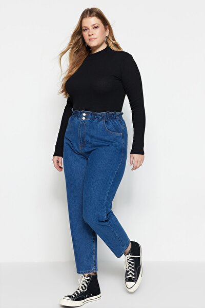 Plus Size Jeans - Blue - Mom