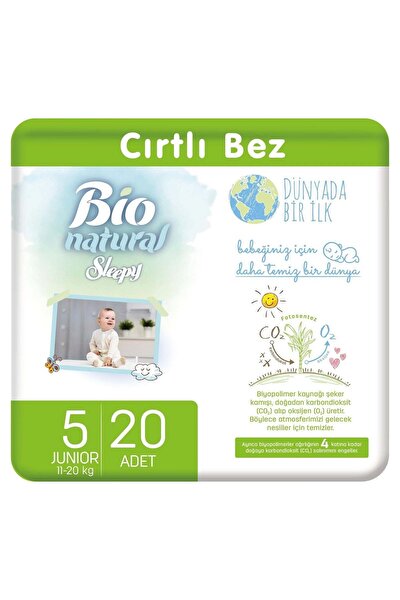 sleepy bio natural bebek bezi 5 numara junior 20 adet bio natural islak havlu hediyeli fiyati yorumlari trendyol