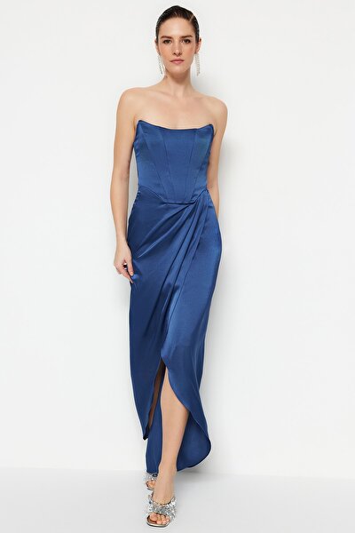 Evening & Prom Dress - Navy blue - Wrapover