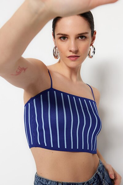 Bluse - Blau - Figurbetont