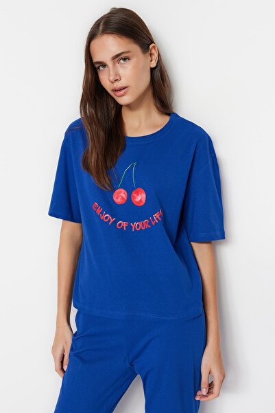 Pajama Set - Navy blue - With Slogan