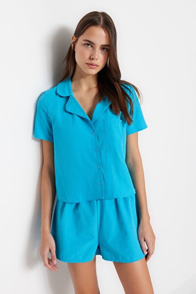 Pyjama - Blau - Unifarben