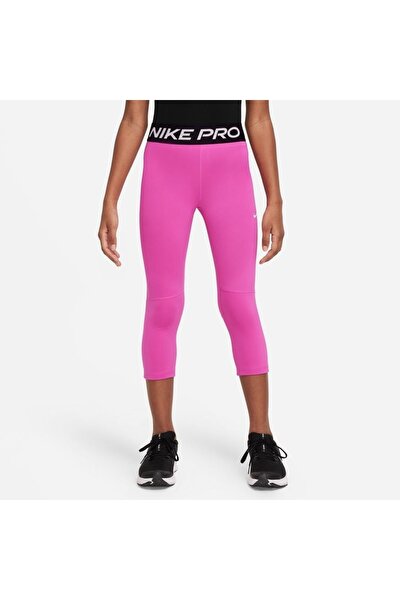 Nike Pro Dri Fit 3/4 Lenght Leggings Pink Toparlayıcı Capri Kız Çocuk Taytı  Pembe Fiyatı, Yorumları - Trendyol