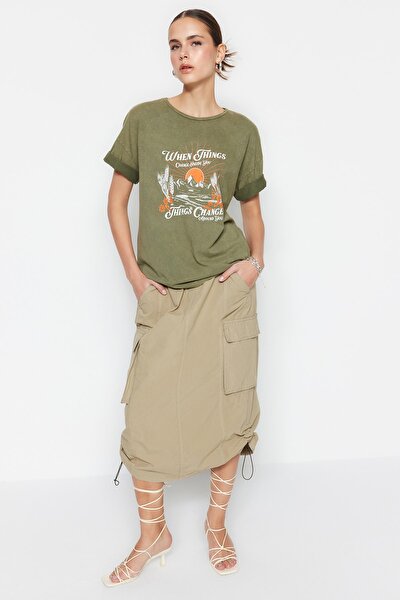 T-Shirt - Khaki - Relaxed Fit
