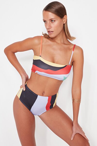 Bikini-Hose - Mehrfarbig - Colorblock