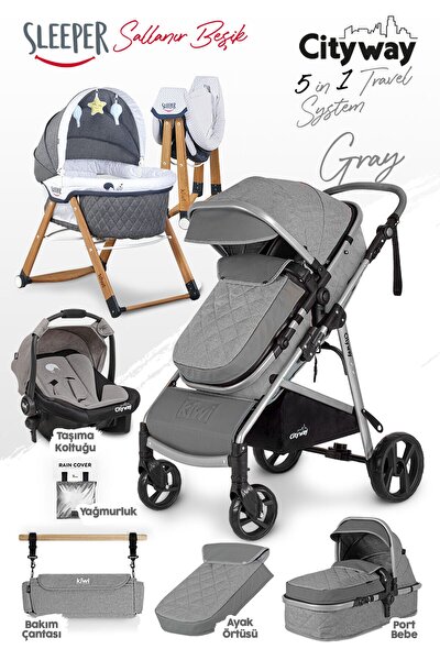 Kiwi 6 In 1 Yenidogan Set City Way Bebek Arabasi Ve Sleeper Sallanabilir Besik Gri Fiyati Yorumlari Trendyol