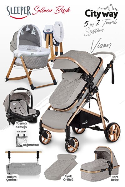 Kiwi 6 In 1 Yenidogan Set City Way Bebek Arabasi Ve Sleeper Sallanabilir Besik Vizon Fiyati Yorumlari Trendyol