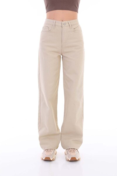 Jeans - Beige - Mom