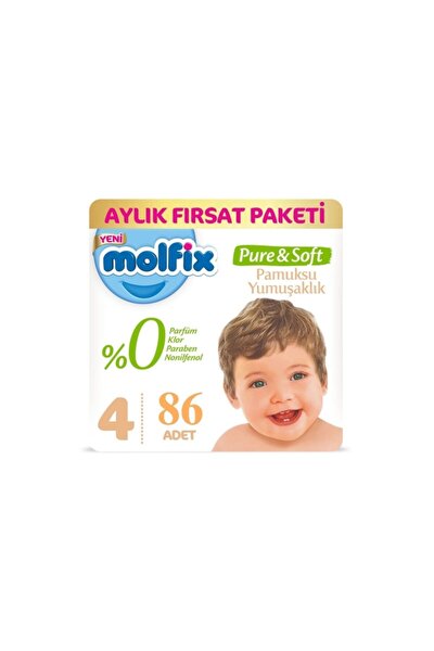 Pure Soft Bebek Bezi Maxi No:4 7-14 Kg 86 Adet