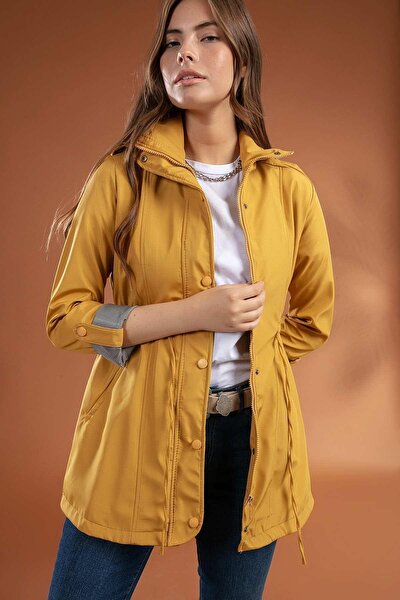 Kadın Beli Lastikli Çıtçıtlı Trençkot Y19w110-5669