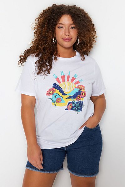 Große Größen in T-Shirt - Weiß - Regular Fit