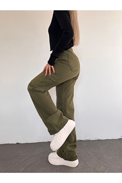 Bej Kargo Pantolon - Kadın Pantolon Modelleri - Nazliye Moda